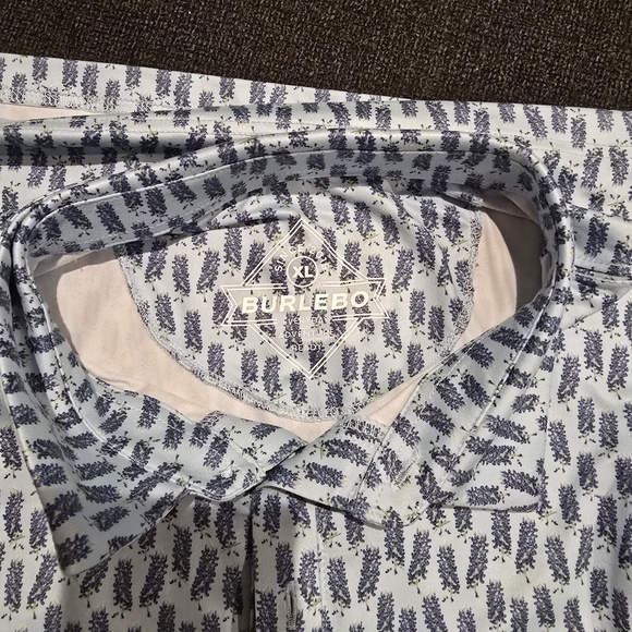 BURLEBO Sky and White Textured Polo - Picture 10 of 10